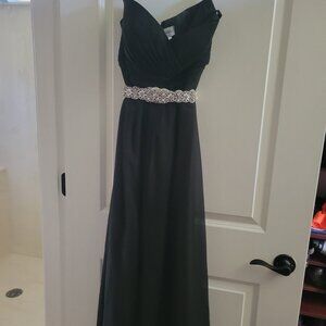 Christina Wu Black Strapless Gown/Dress Size  12